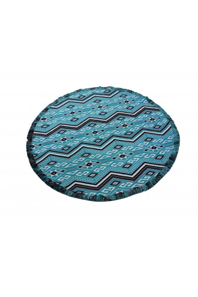 Jacquard teal rug